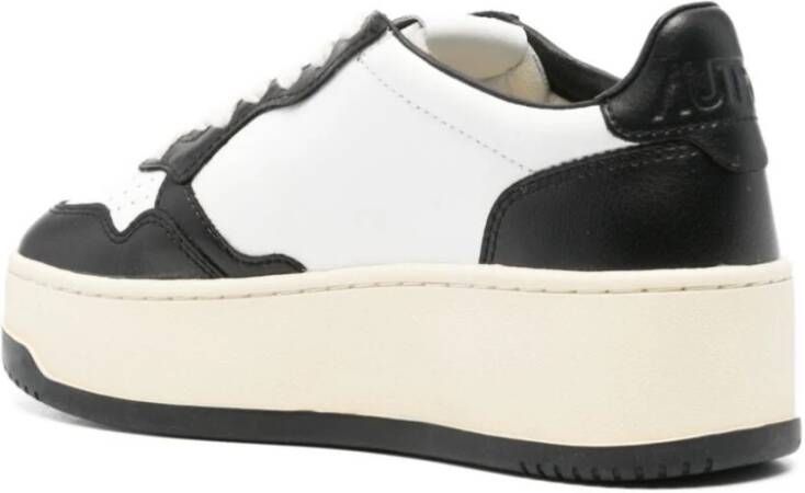 Autry Witte Zwarte Platform Sneakers White Dames