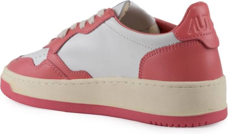 Autry Wit Tearose Leren Bicolor Sneakers Pink Dames