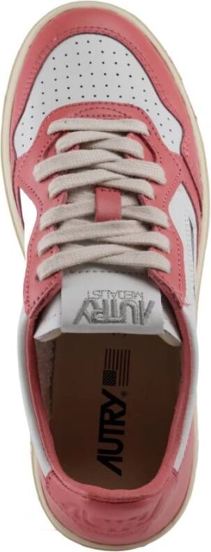 Autry Wit Tearose Leren Bicolor Sneakers Pink Dames