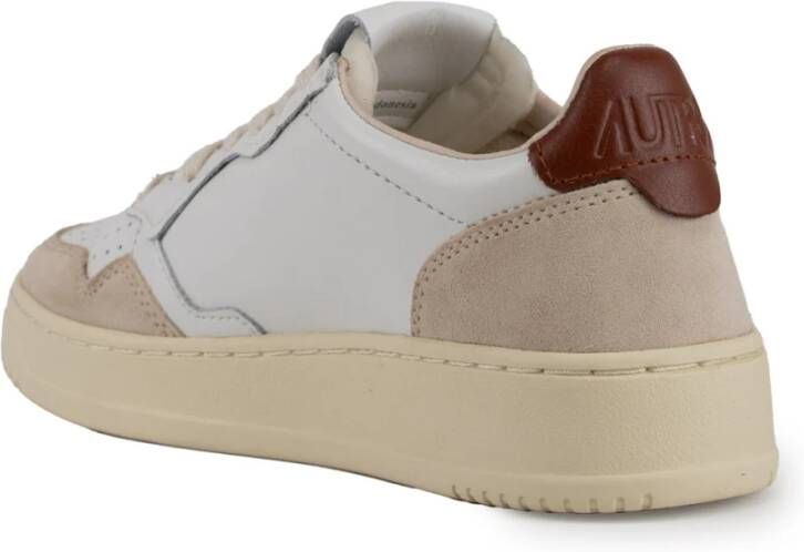 Autry Witte Kokos Medalist Lage Leren Sneakers White Dames