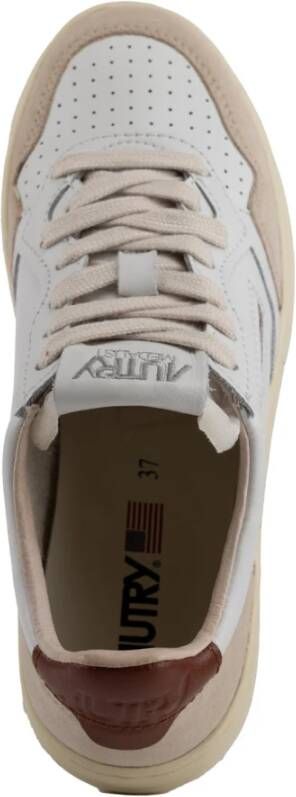 Autry Witte Kokos Medalist Lage Leren Sneakers White Dames