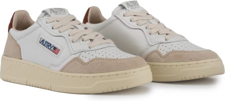 Autry Witte Kokos Medalist Lage Leren Sneakers White Dames