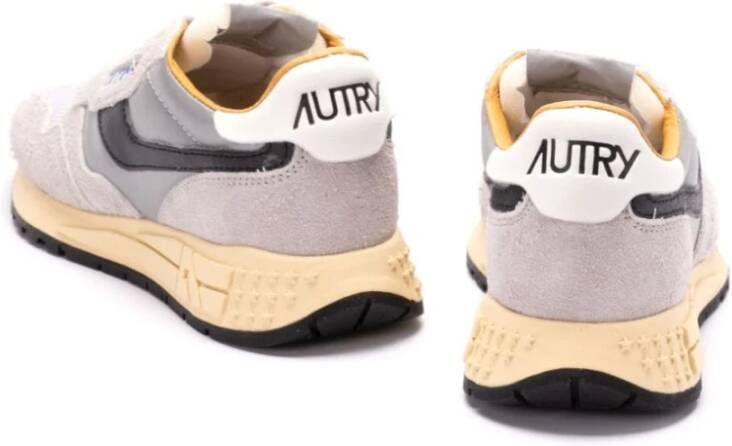 Autry Zilver Mesh en Suède Sneakers Gray Dames