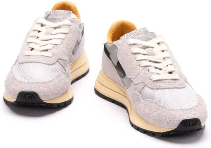 Autry Zilver Mesh en Suède Sneakers Gray Dames