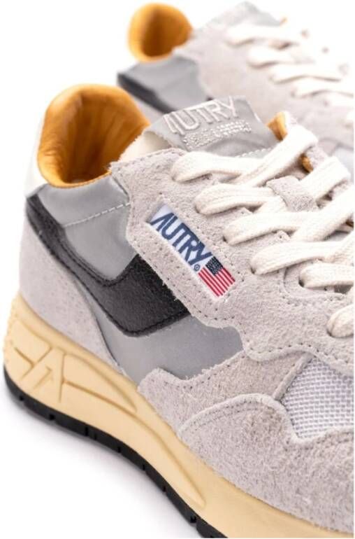 Autry Zilver Mesh en Suède Sneakers Gray Dames