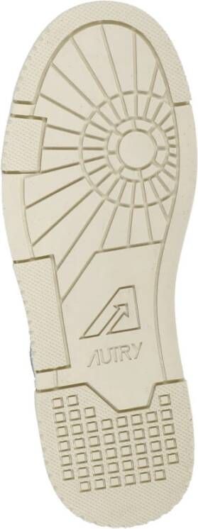 Autry Zilveren Leren Sneakers met Logodetails Gray Dames