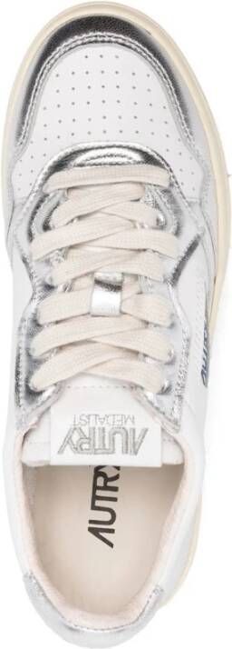 Autry Zilveren Logo Sneakers Multicolor Dames