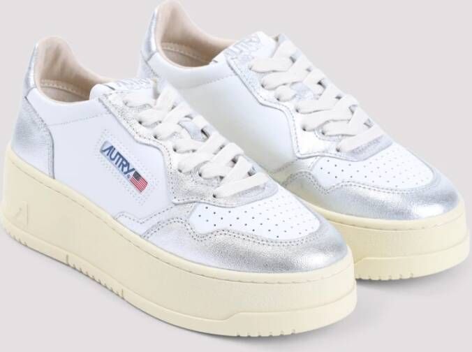 Autry Zilveren Platform Sneakers White Dames