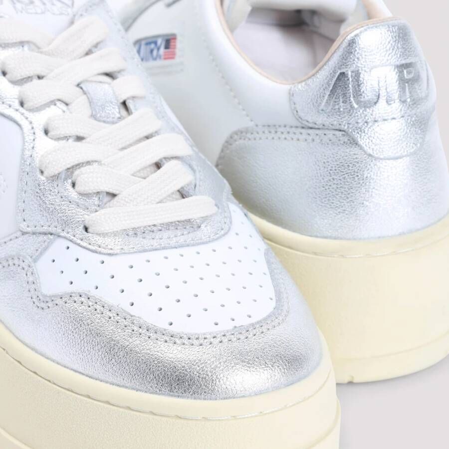 Autry Zilveren Platform Sneakers White Dames