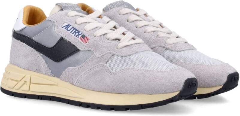 Autry Zilveren Sneakers met Zwarte Streep Gray Dames