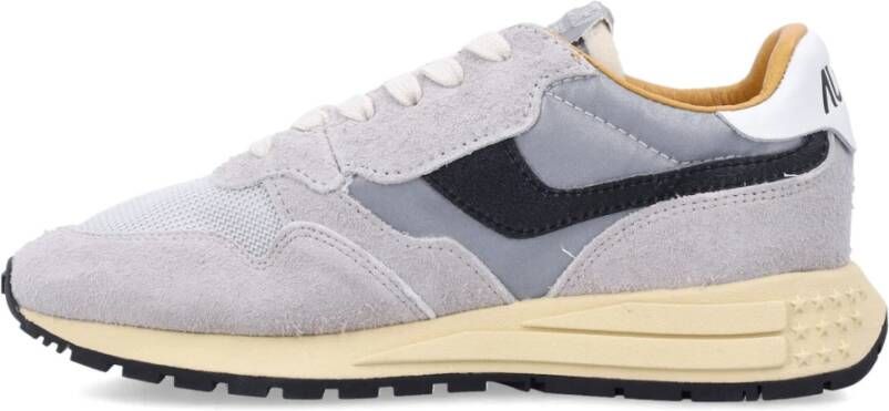 Autry Zilveren Sneakers met Zwarte Streep Gray Dames