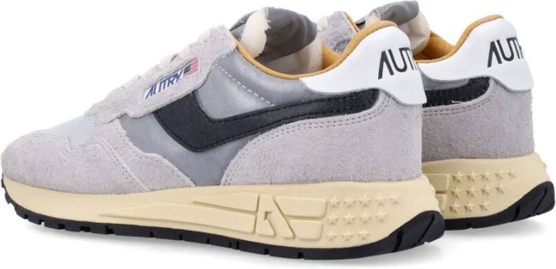 Autry Zilveren Sneakers met Zwarte Streep Gray Dames