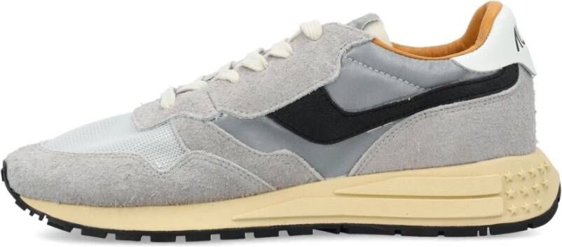 Autry Zilveren Sneakers Reelwind Laag Vintage Ontwerp Gray Heren