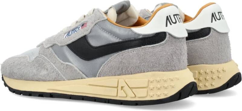 Autry Zilveren Sneakers Reelwind Laag Vintage Ontwerp Gray Heren