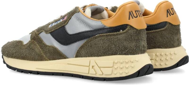 Autry Zilveren Sneakers Reelwind Laag Vintage Ontwerp Multicolor Heren