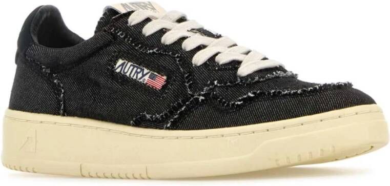 Autry Zwarte Denim Medalist Sneakers Black Dames