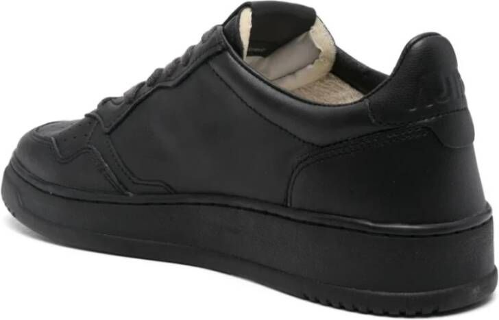 Autry Zwarte Lage Medalist Leren Sneakers Black Heren