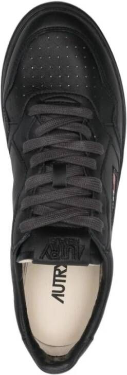 Autry Zwarte Lage Medalist Leren Sneakers Black Heren