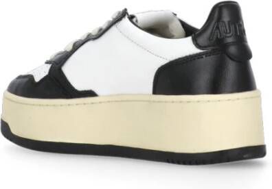 Autry Zwarte Leren Sneakers met Geperforeerde Details Black Dames