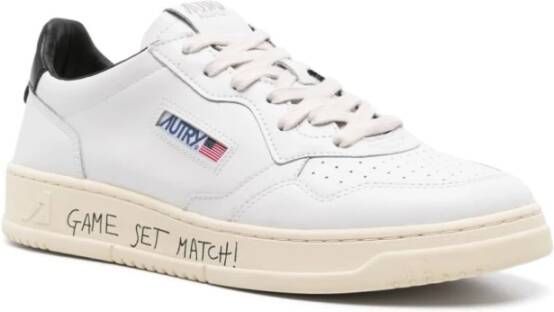 Autry Zwarte Medalist Leren Sneakers White Heren