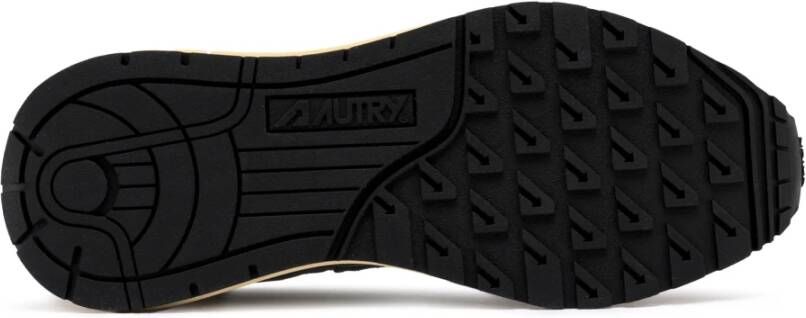 Autry Zwarte platte schoenen geïnspireerd op hardloopdesign Black Heren