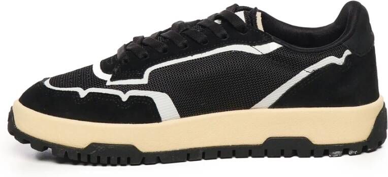 Autry Zwarte Sneakers met Mesh en Suède Black Heren