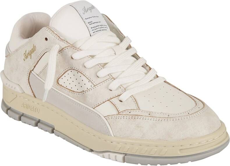 Axel Arigato Witte Sneakers Paneelontwerp Ronde Neus Beige Heren