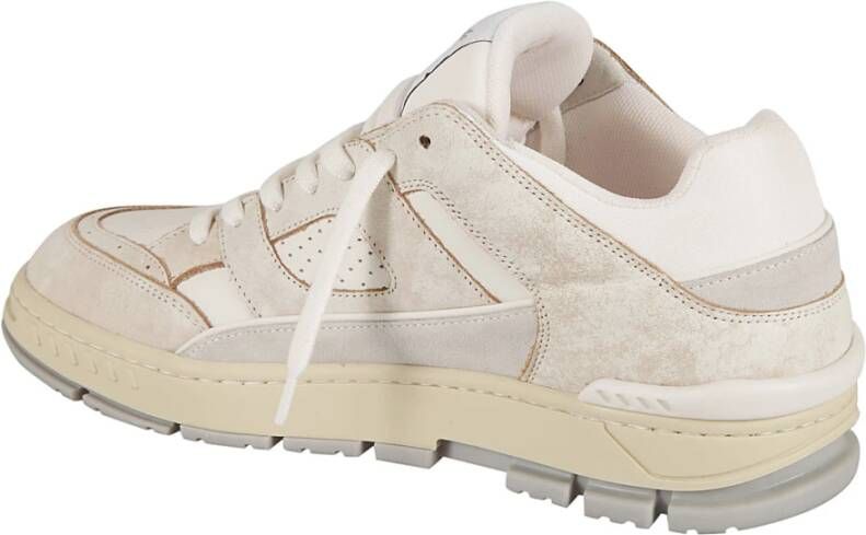 Axel Arigato Witte Sneakers Paneelontwerp Ronde Neus Beige Heren