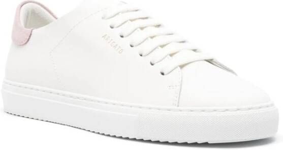 Axel Arigato Witte Roze Leren Sneakers met Logo Print en Decoratieve Stiksels White Dames