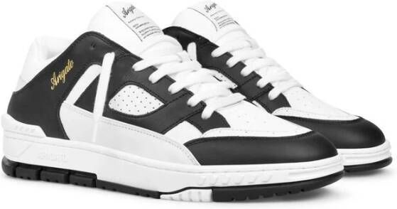 Axel Arigato Wit zwart leren sneaker paneelontwerp Black Heren