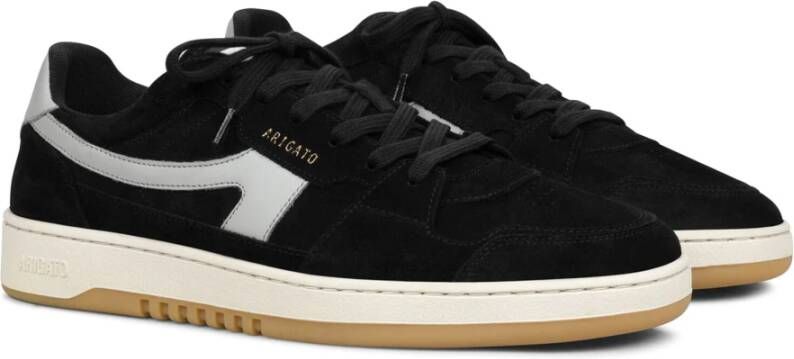 Axel Arigato Zwarte Suède Sneakers met Metallic Gouden Logo Black Heren