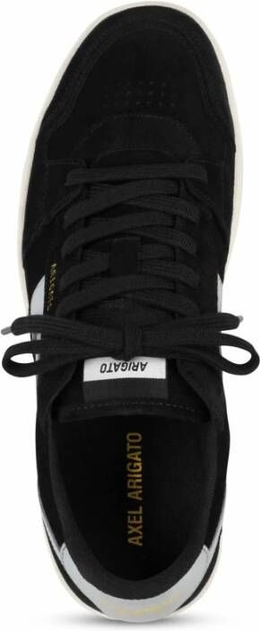 Axel Arigato Zwarte Suède Sneakers met Metallic Gouden Logo Black Heren