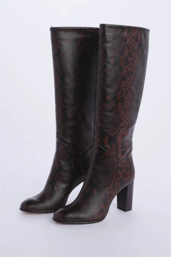 BA&SH Bruine Slangenleren Platte Schoenen Brown Dames