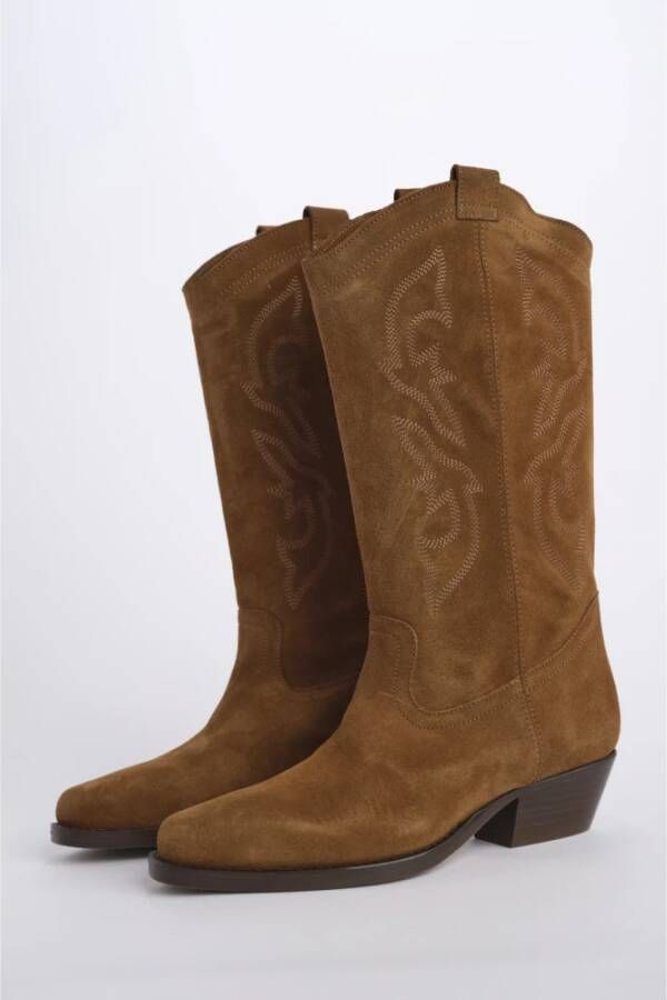 BA&SH Bruine Suède Texan Hoge Schoenen Brown Dames