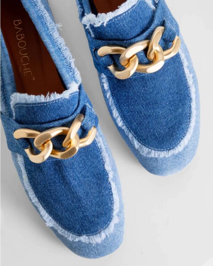 Babouche Stijlvolle Dicht Model Loafers Blue Dames