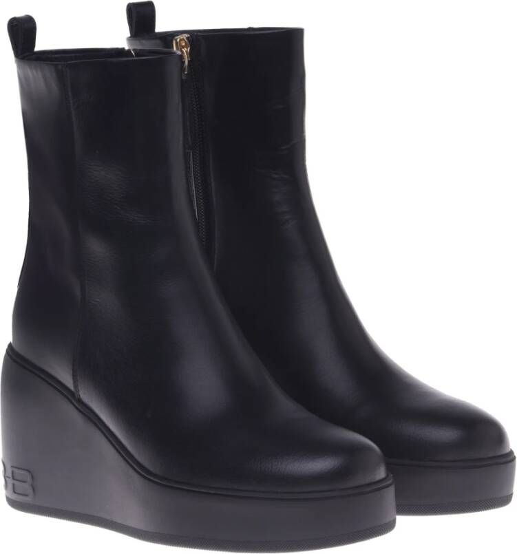 Baldinini Ankle boots in black leather Black Dames