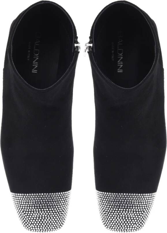 Baldinini Ankle boots in black suede with rhinestones Black Dames