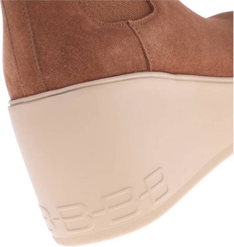 Baldinini Ankle boots in leather suede with elastic Brown Dames