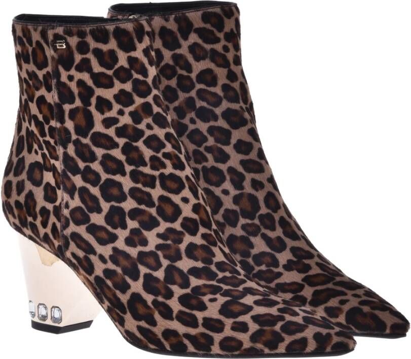 Baldinini Ankle boots in leopard-print pony skin Multicolor Dames