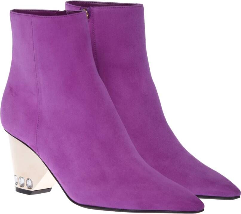 Baldinini Ankle boots in purple suede Purple Dames