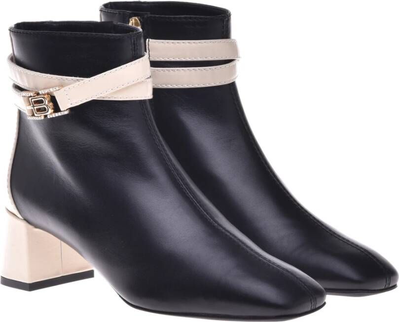 Baldinini Ankle boots in vanilla and black leather Multicolor Dames