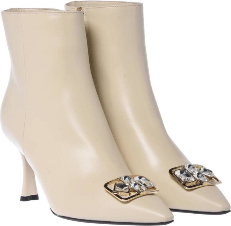 Baldinini Ankle boots in vanilla leather Beige Dames