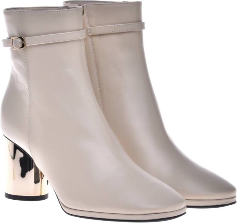 Baldinini Ankle boots in vanilla leather Beige Dames