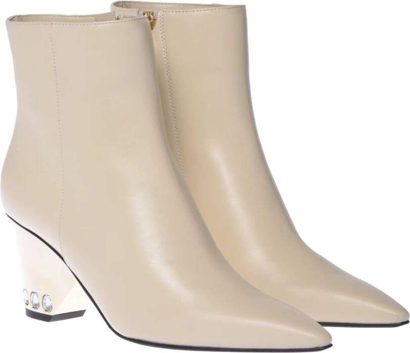 Baldinini Ankle boots in vanilla leather Beige Dames