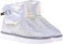 Baldinini Ankle boots in white nylon and leather suede with rhinestones White Dames - Thumbnail 3