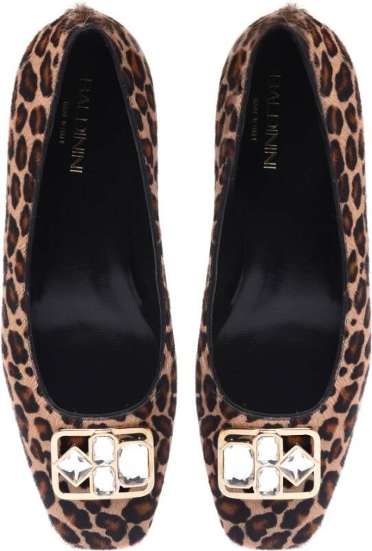 Baldinini Ballerina pump in leopard-print pony skin Multicolor Dames