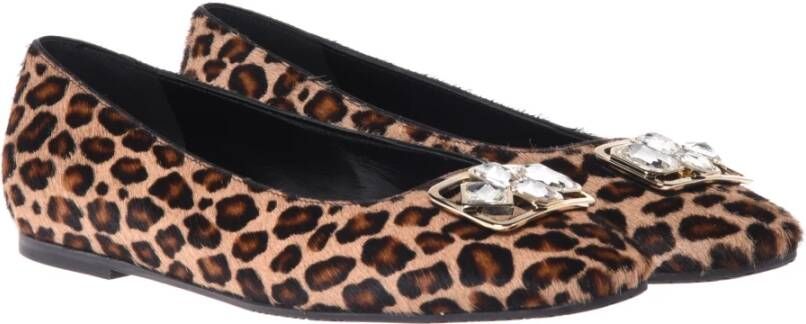 Baldinini Ballerina pump in leopard-print pony skin Multicolor Dames