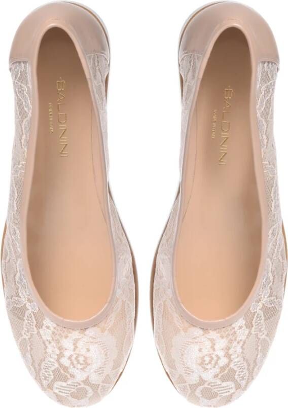 Baldinini Ballerina pump in nude lace Beige Dames