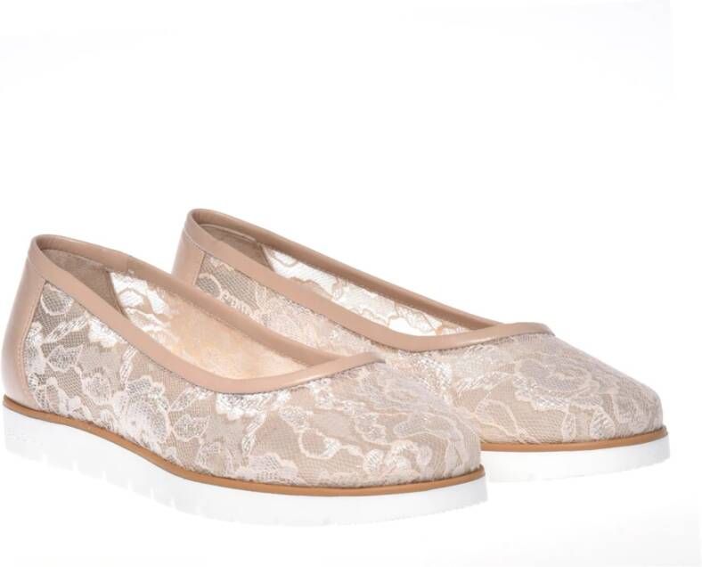 Baldinini Ballerina pump in nude lace Beige Dames