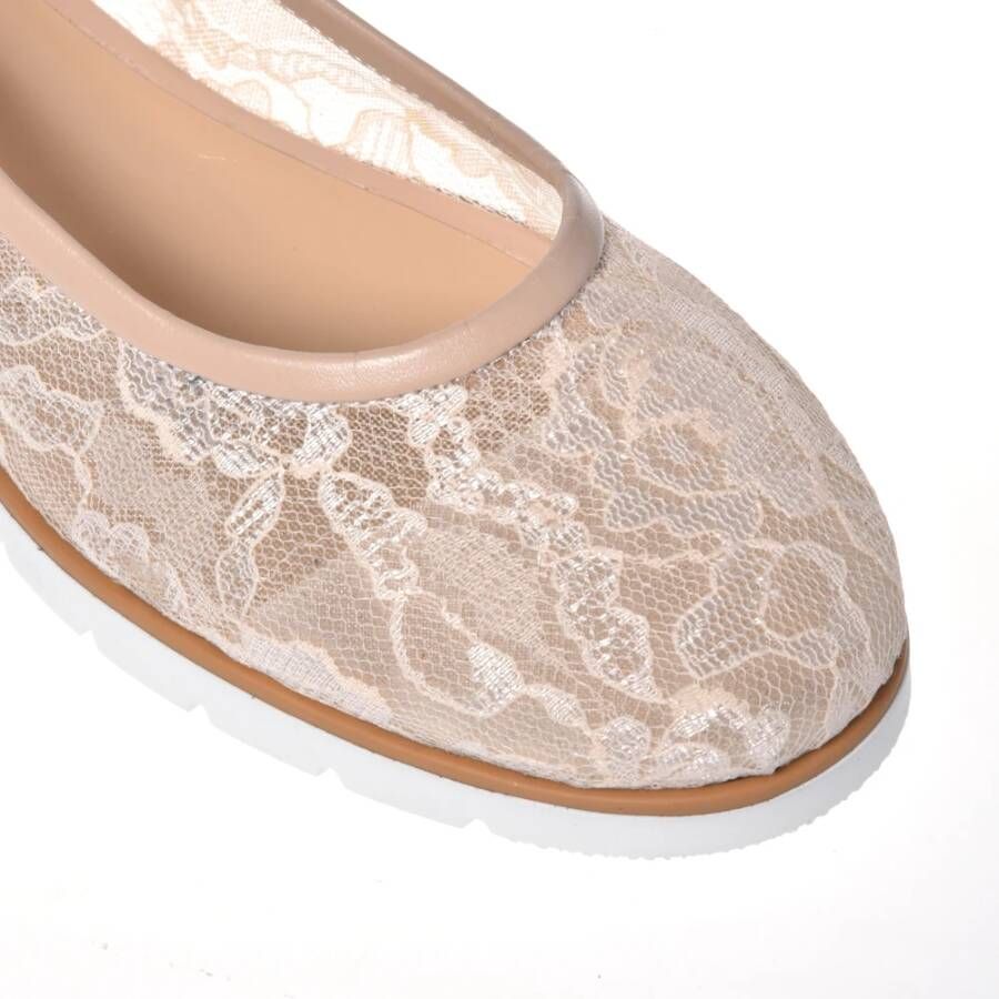 Baldinini Ballerina pump in nude lace Beige Dames